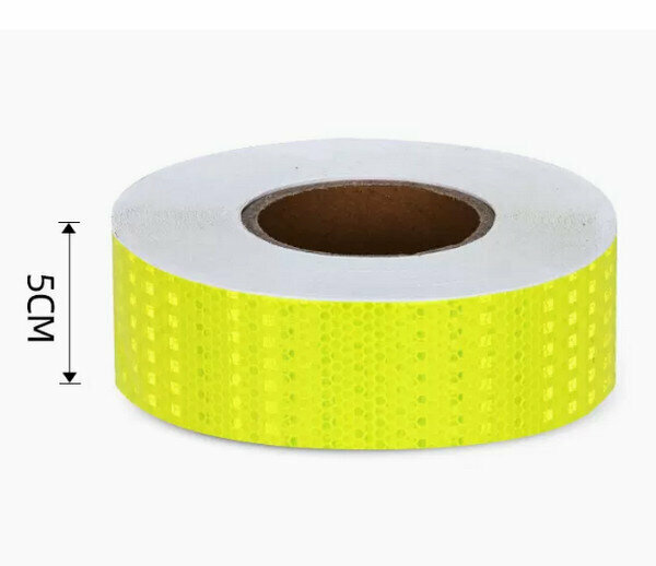 Hot push car safety warning sticker-[fluorescent yellow] 5CM wide [45 meters] highly reflective