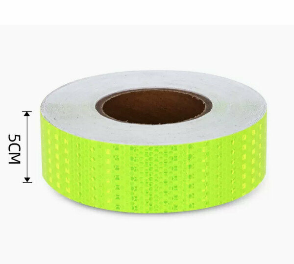 Hot push car safety warning sticker-[fluorescent green] 5CM wide [45 meters] highly reflective