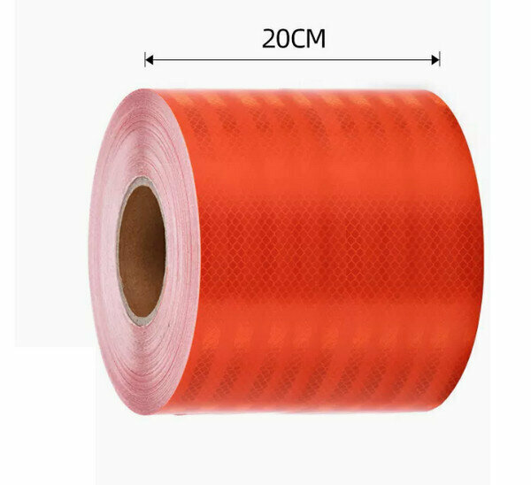 Hot push safety warning sticker logo-[orange] 20CM wide [45 meters] diamond grade reflective