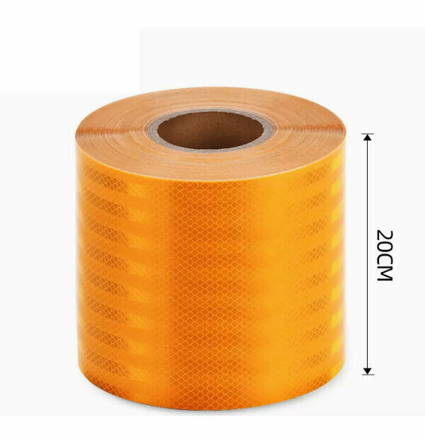 Hot push safety warning sticker logo-[yellow] 20CM wide [45 meters] diamond grade reflective