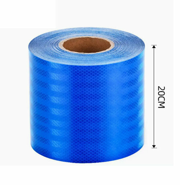 Hot push safety warning sticker logo-[Blue] 20CM wide [45 meters] Diamond level reflective