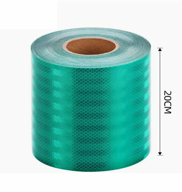 Hot push safety warning sticker logo-[green] 20CM wide [45 meters] diamond grade reflective