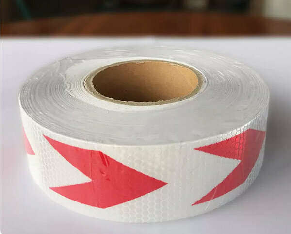 Hot push vehicle reflective stickers safety warning stickers-strong glue-red and white arrows-strongly reflective