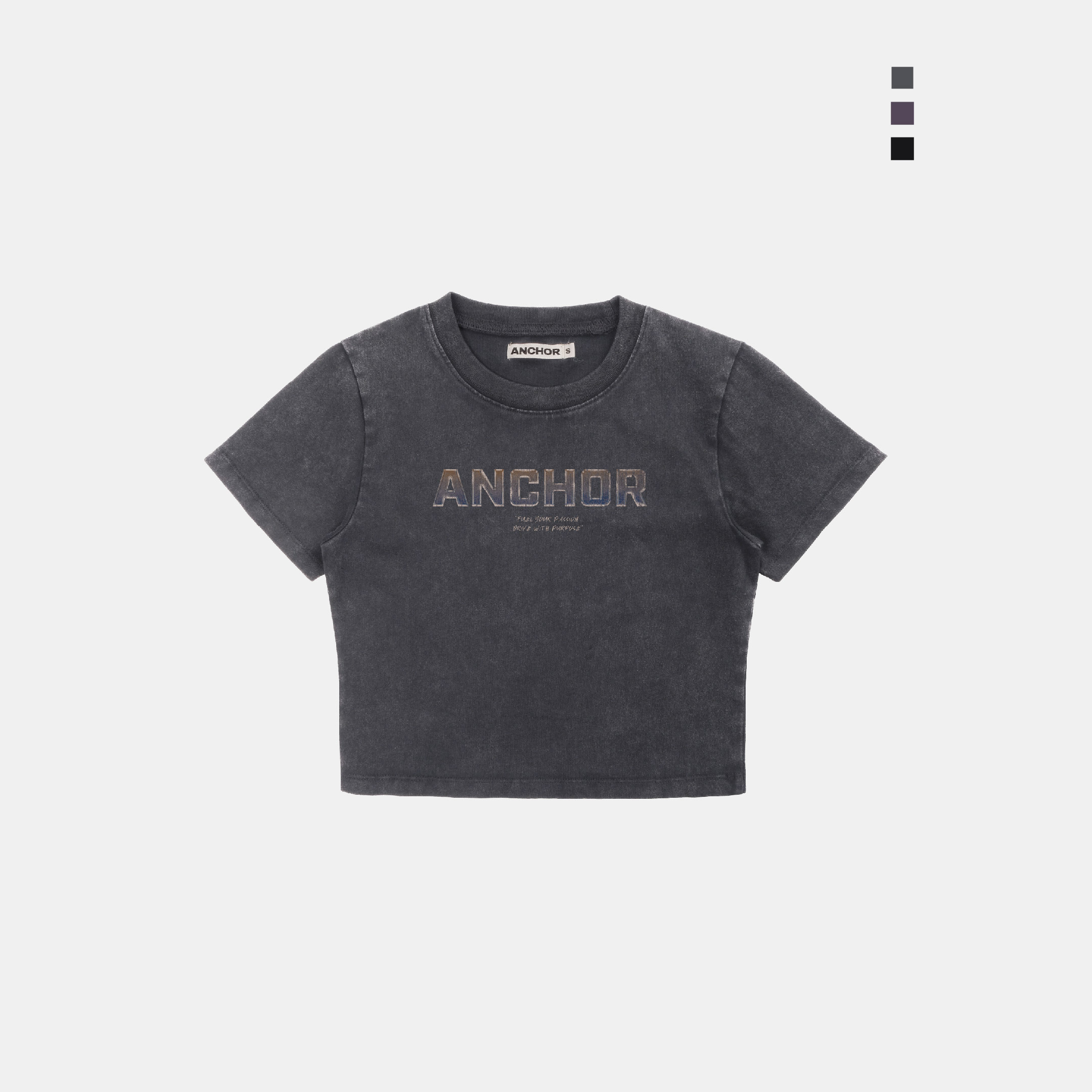 ACR AG-11 女款 美式 漸層 金屬 LOGO 短版 短T 短袖