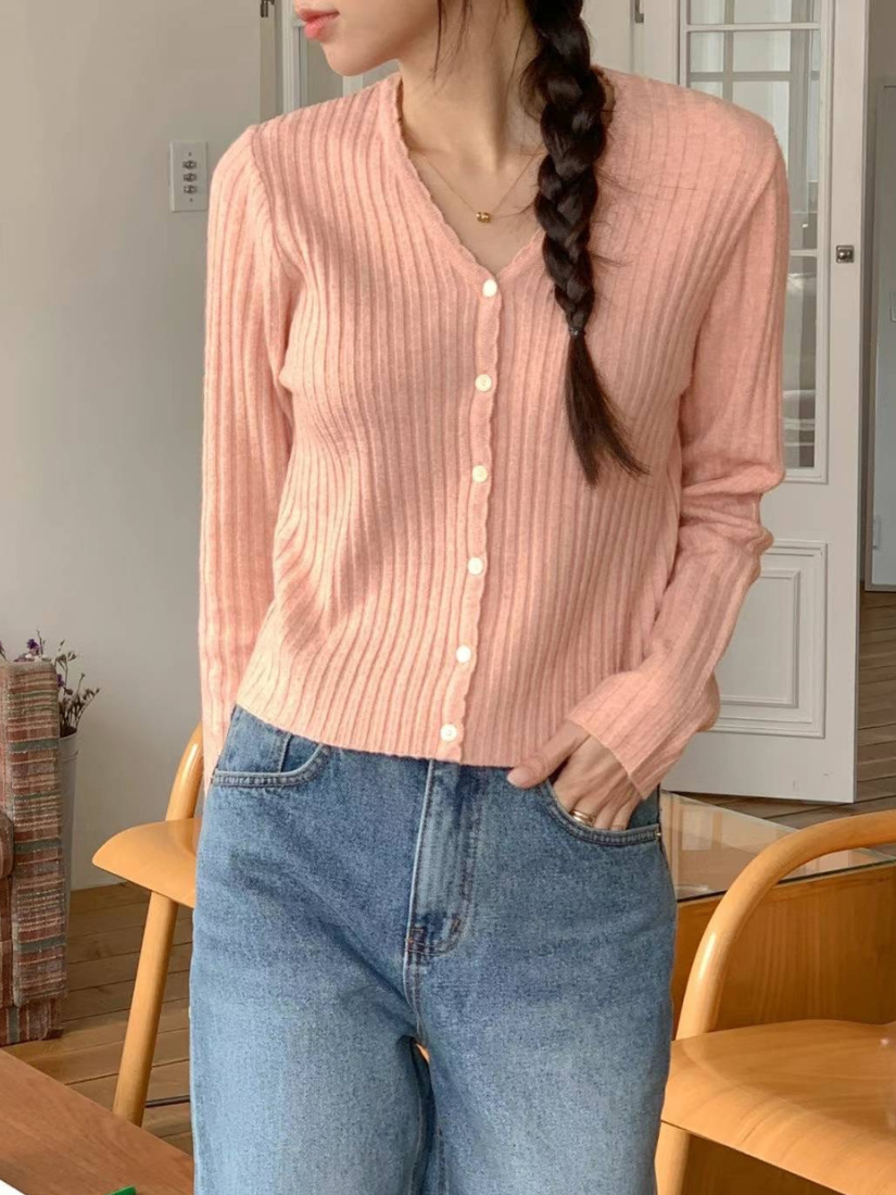 [現貨] Kelly甜美清新坑條開衫 [ 9色 / Free ]