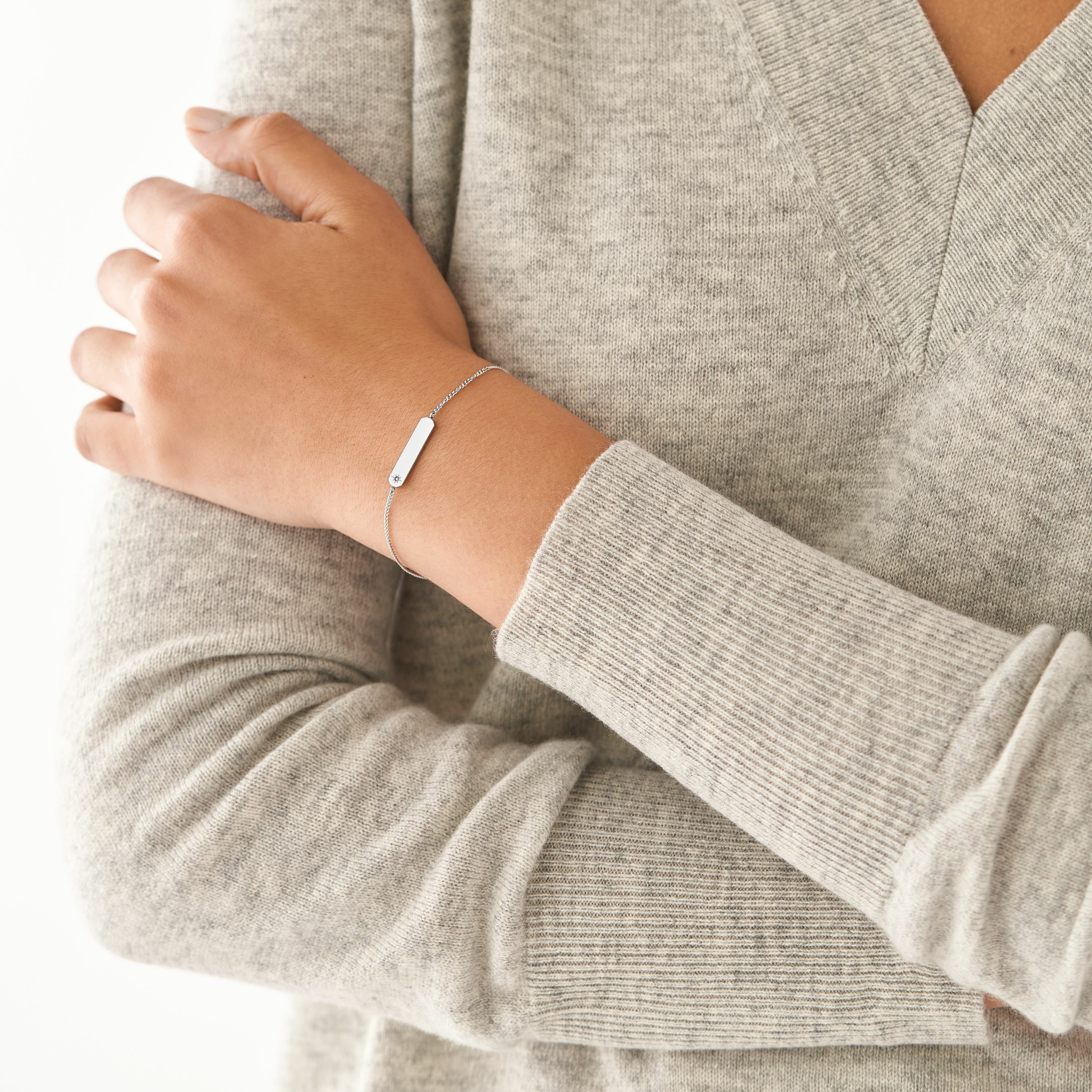 Drew 方條不鏽鋼手鍊-銀色 JF04131040