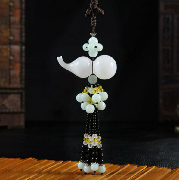 Hot trolley mounted pendant (white jade gourd (white))