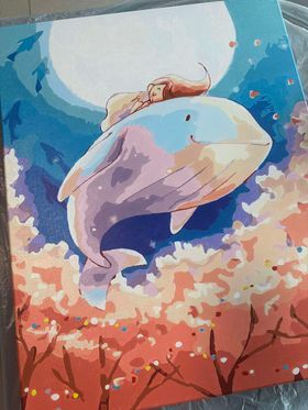 【DTR230】女孩與鯨魚-50*65cm