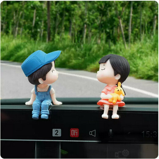 Hot cart car ornaments for couples (pink and blue couple (free traceless glue))