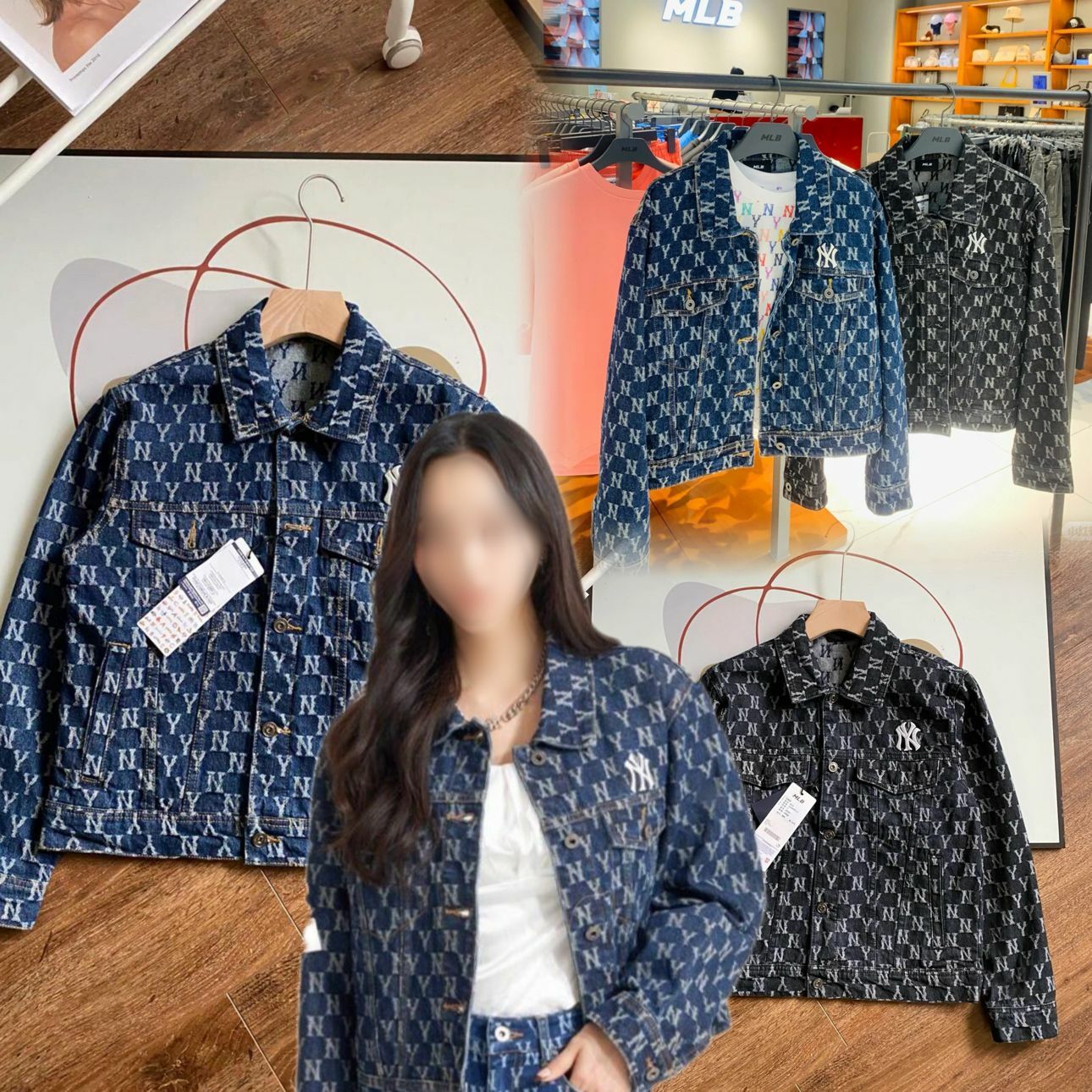 【現貨】MLB G090819 NY印花牛仔外套