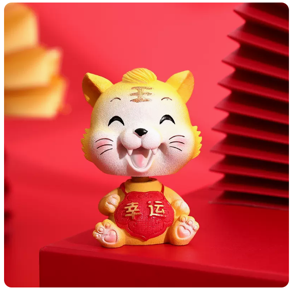 Hot cart interior decorations (shaking head [lucky] [free round anti-slip mat + 2 stickers])