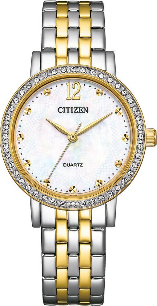 萬年鐘錶 - Citizen 星辰錶  晶鑽款經典光動能女錶  EL3104-54D   錶徑31.2MM
