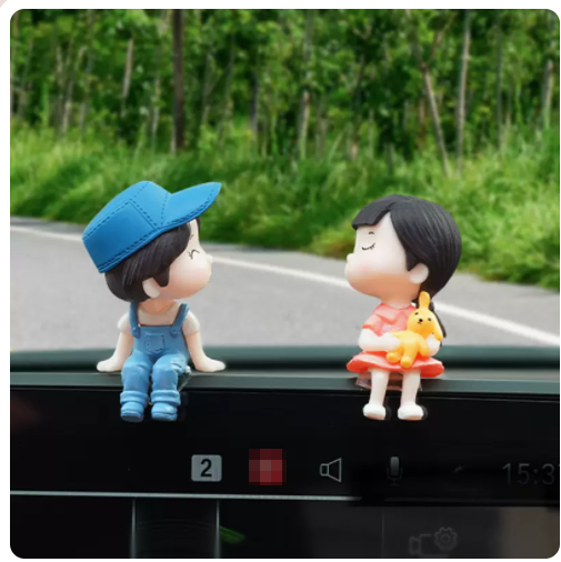 Popular car interior accessories couple ornaments car interior decoration (pink blue)