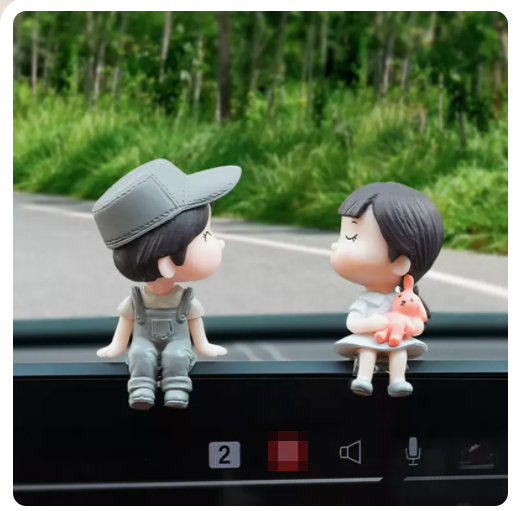 Hot Recommended Car Interior Decorations Couple Ornaments Car Interior Decoration (Gray)