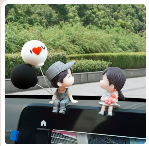 Hot recommendation car interior accessories couple with balloon ornaments car interior decoration (grey)