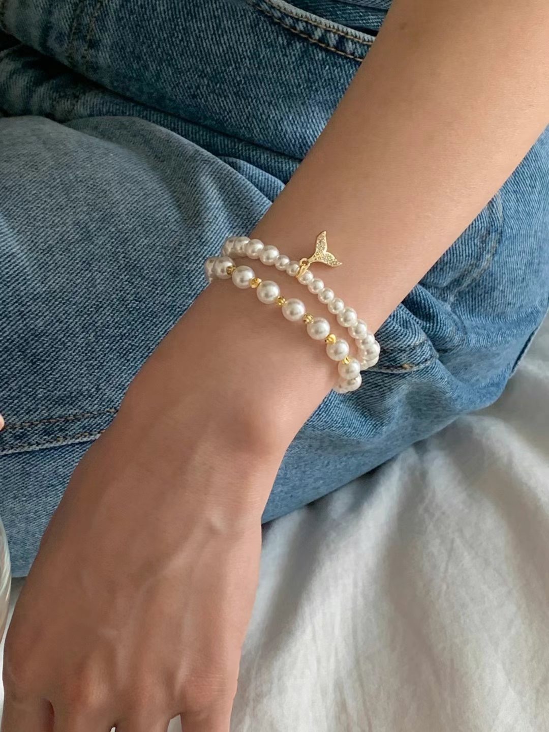 氣質珍珠魚尾手鏈