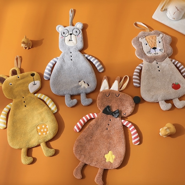 《90901》條紋動物擦手巾