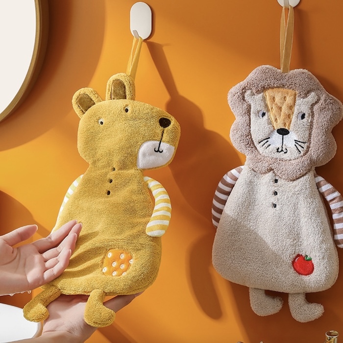 《90901》條紋動物擦手巾