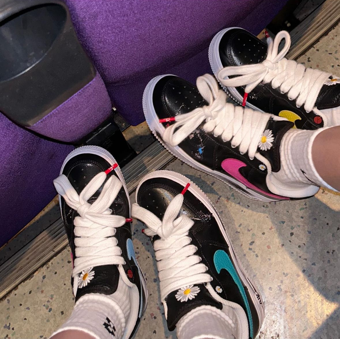 Peacemiusone x Nike Air Force 1 黑白色 鴛鴦 塗鴉 刮刮樂 小雛菊 GD 權志龍 AQ3692-004/預購