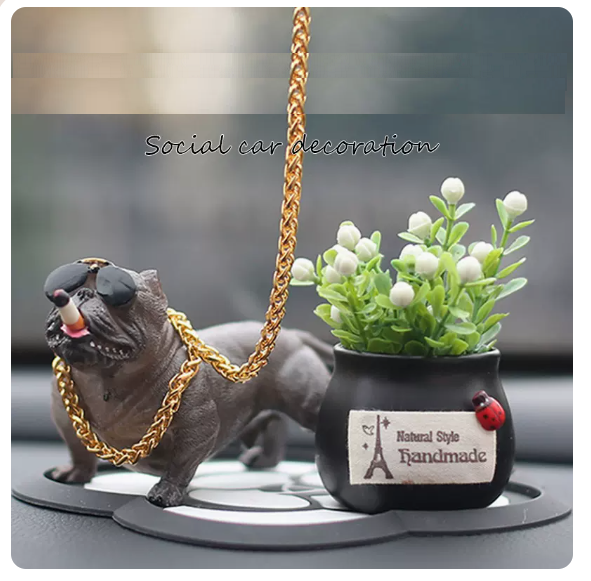 Hot Recommended Car Interior (Bully Dog [Brown] + [Black Lucky Fruit] + Camellia Pad*1+4 Cores)
