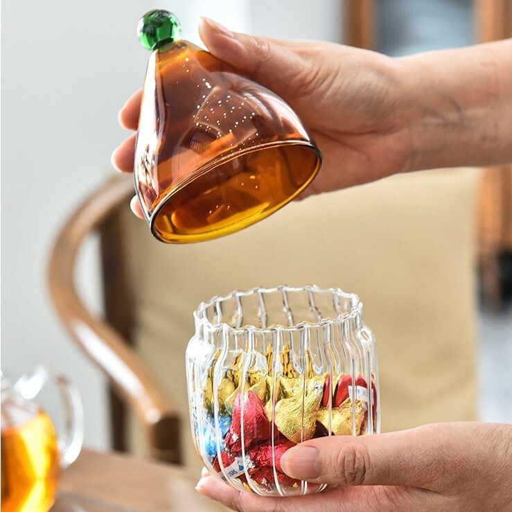 高帽玻璃收納罐∣北歐系列 琥珀∣FOHO