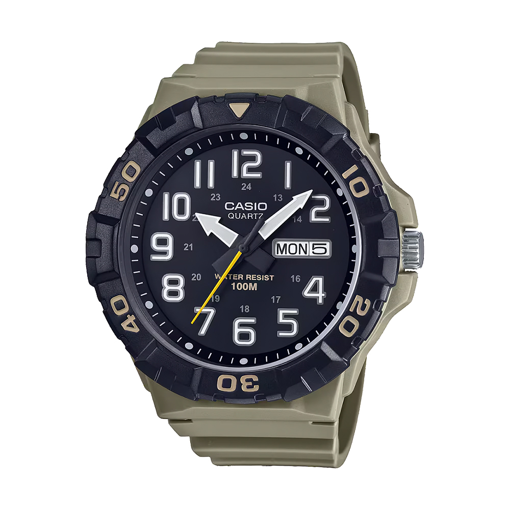 【CASIO】潛水運動風系列 MRW-210H 帶日期星期 旋轉錶圈 防水100米 手錶 -