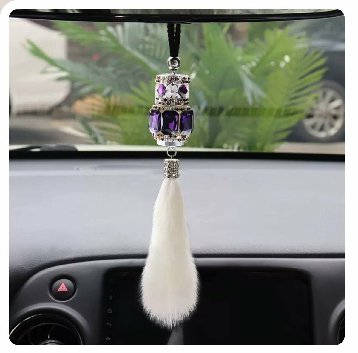 Hot trolley decorated with perfume pendant (rope, deep purple special-shaped diamond)