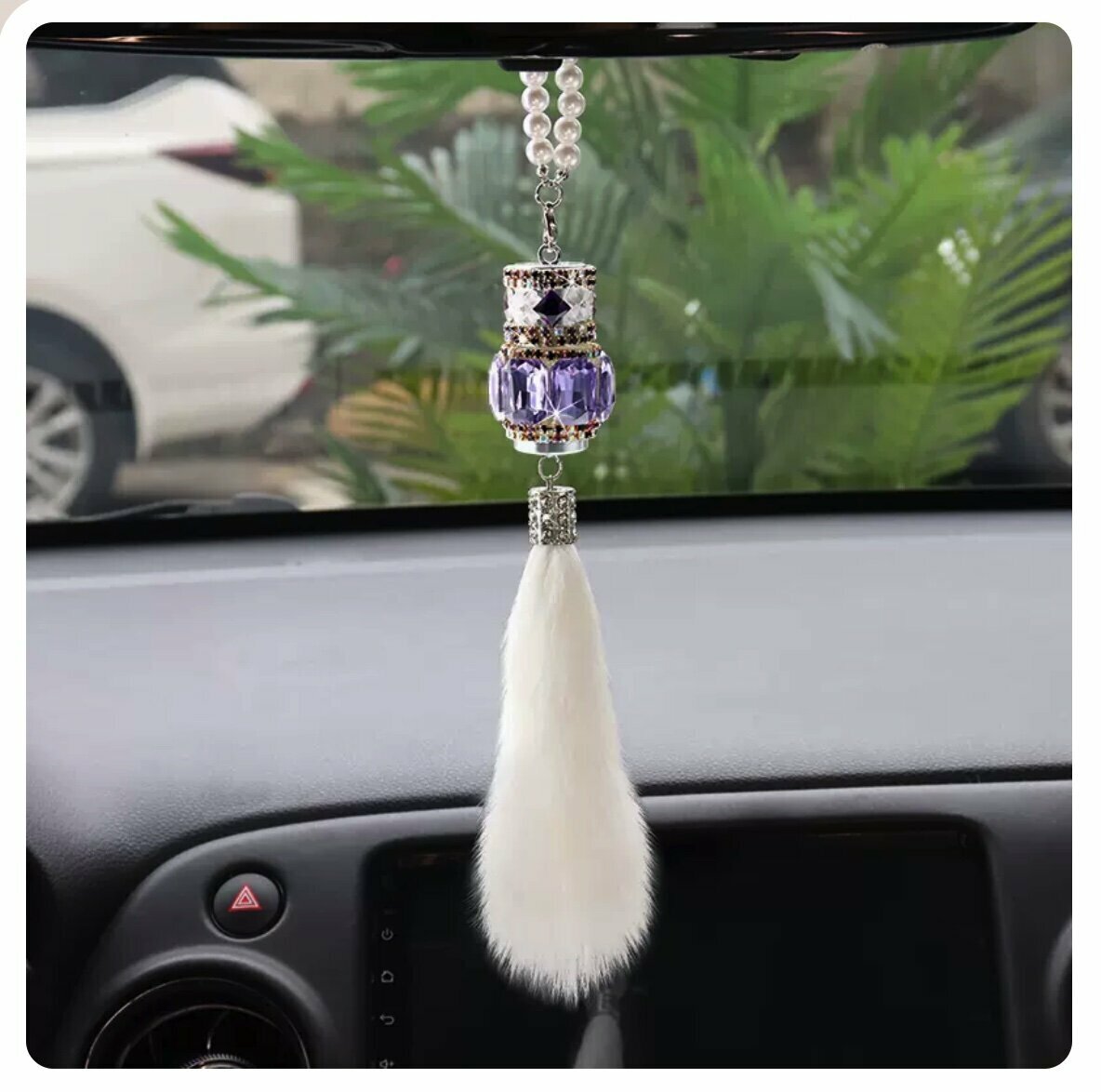 Hot cart decorated with perfume pendant (bead chain, light purple special-shaped diamond)