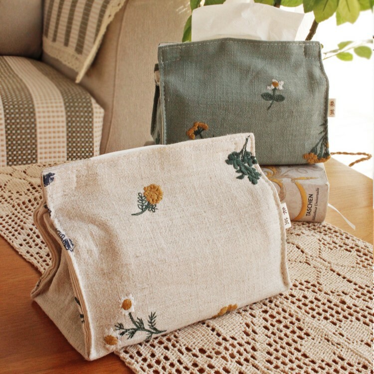 《4749》田園風簡約刺繡面紙套