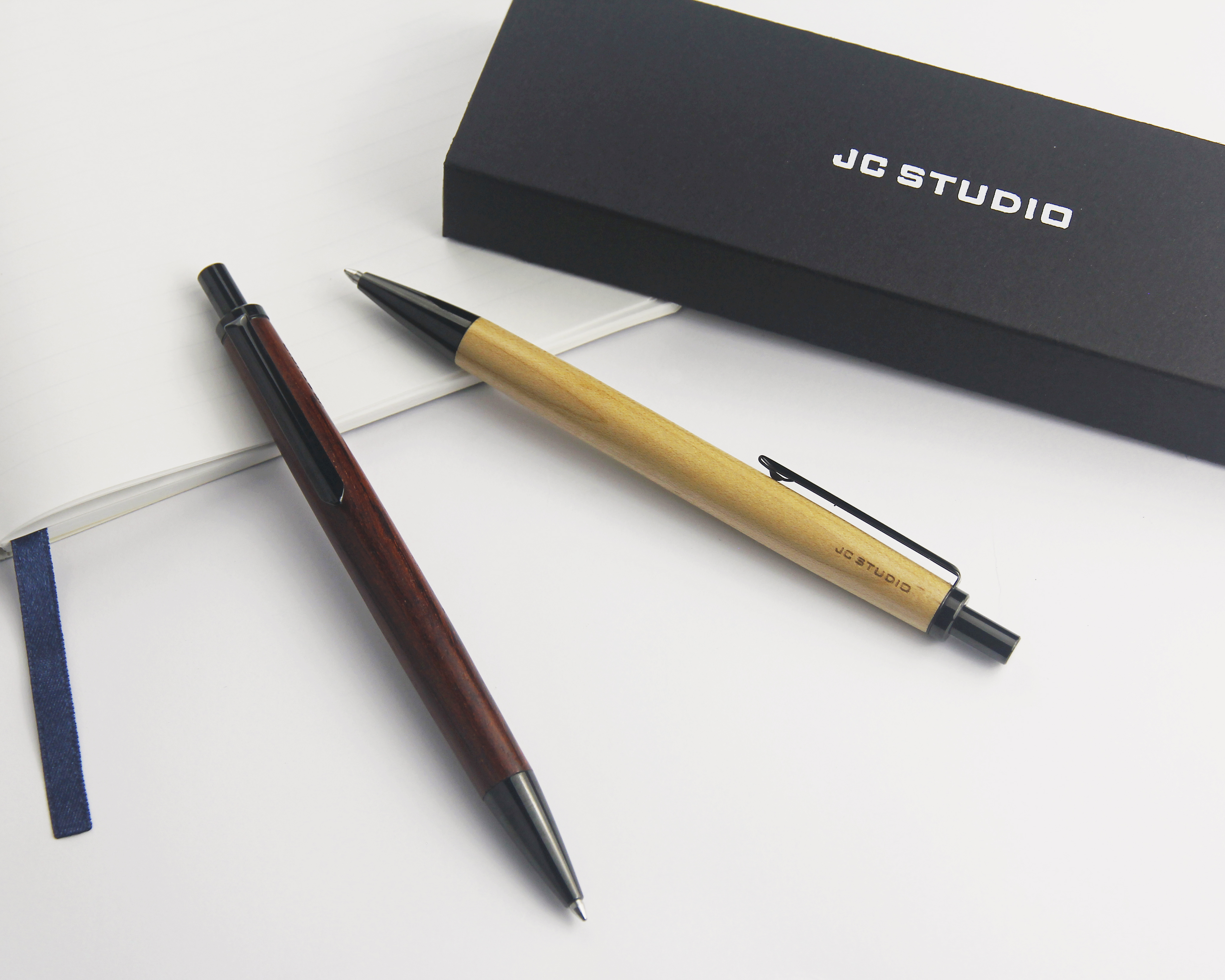 木質按壓原子筆 - 楓木(淺)