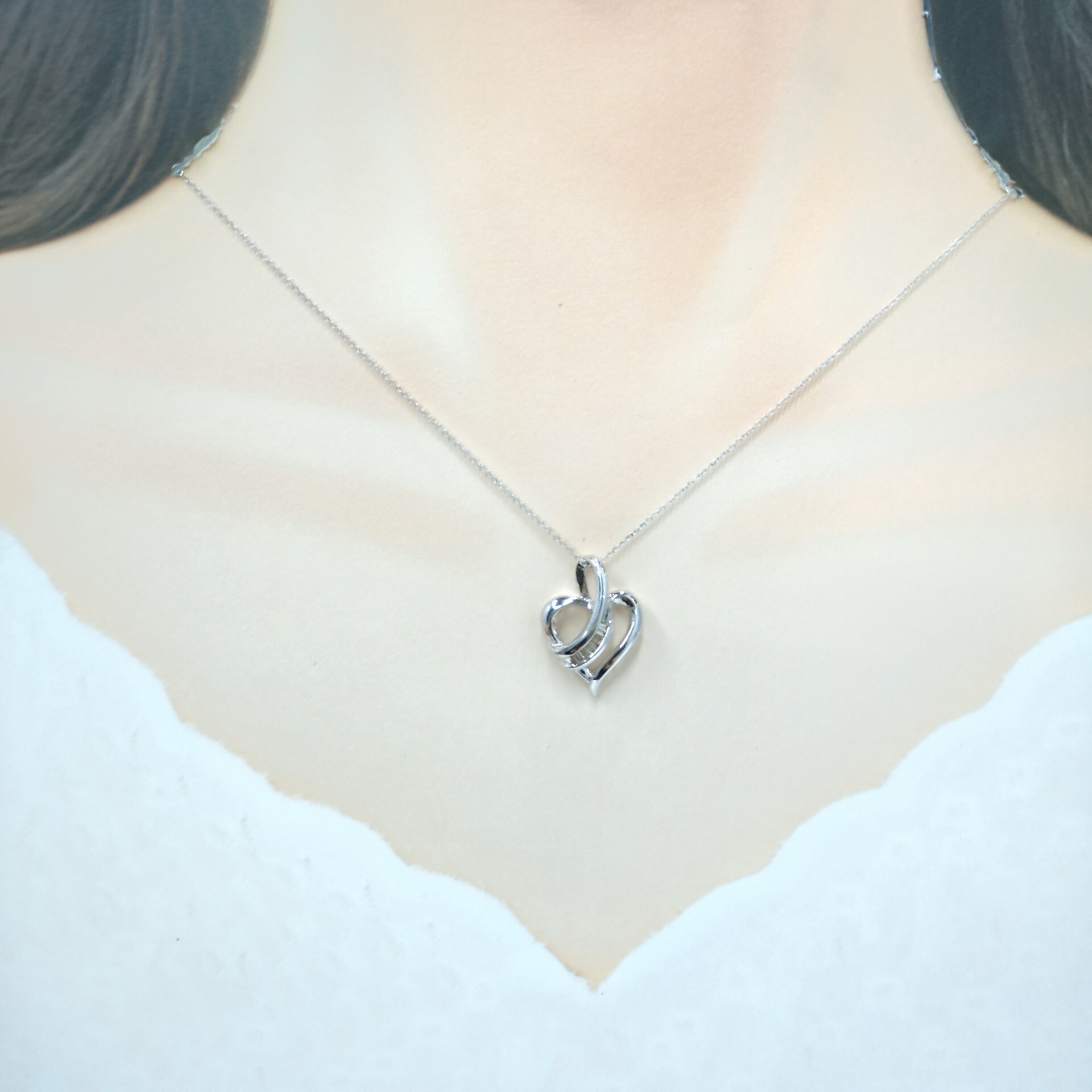 全新18K白金15份鑽石吊墜