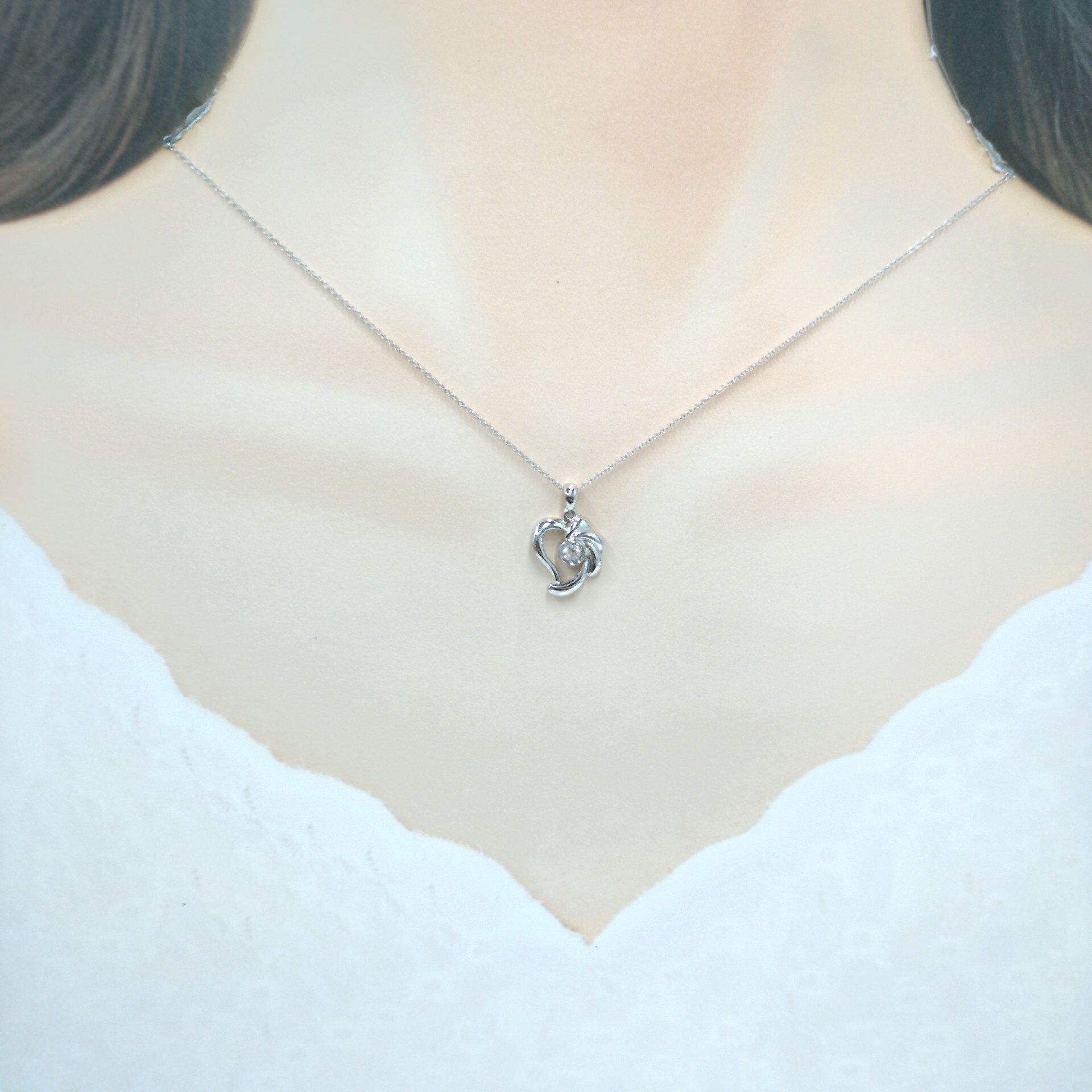 全新18K白金【單粒20份鑽石】吊墜