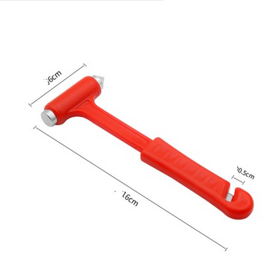 Hot style [1 pack] Multifunctional 3-in-1 car safety hammer (red without fixed bracket)