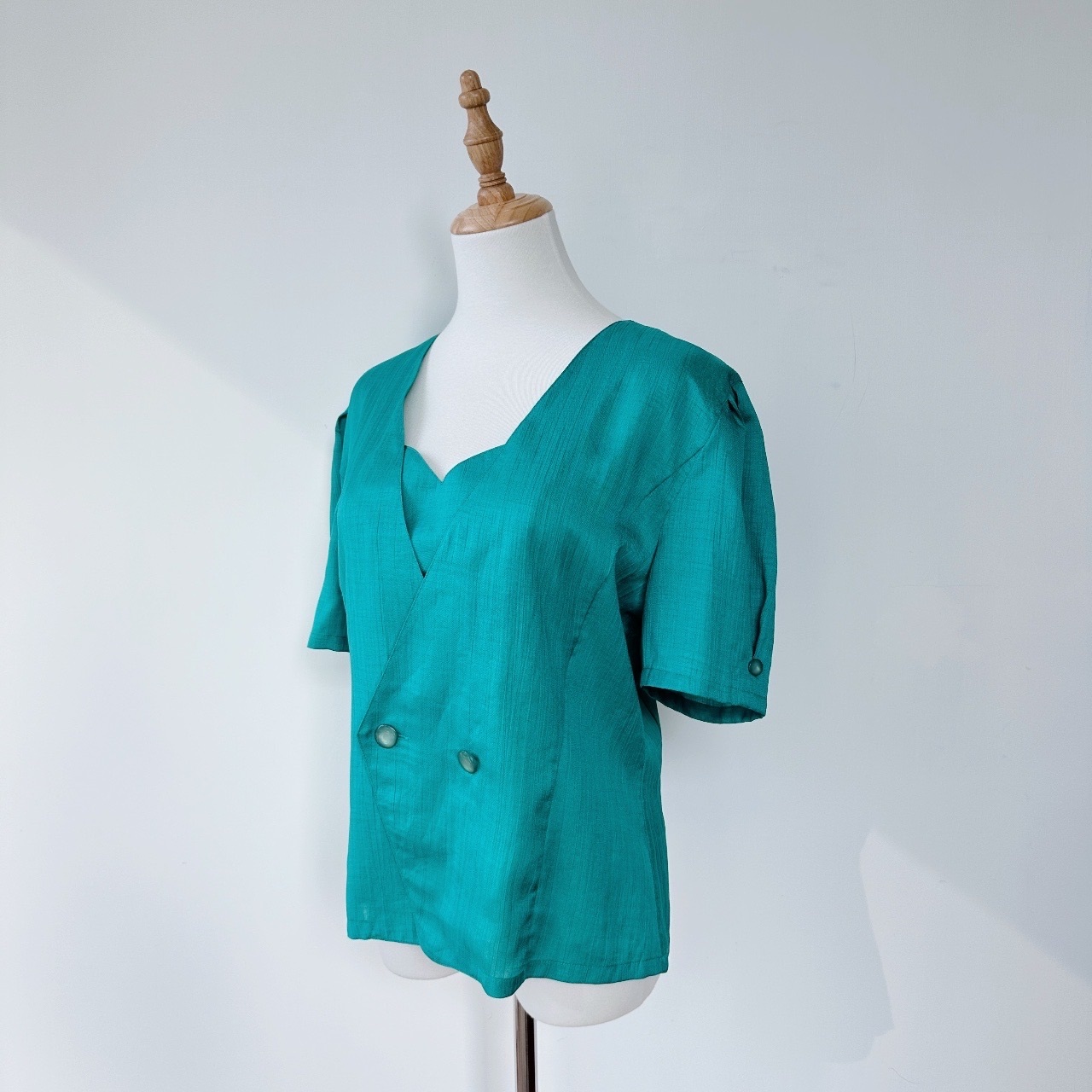 沉穩湖水綠西裝古着上衣