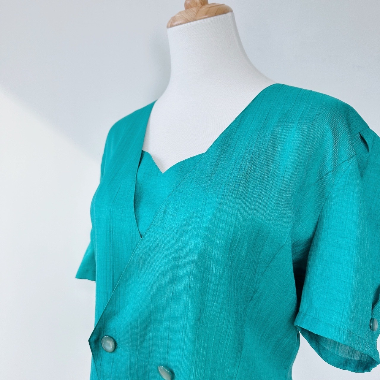 沉穩湖水綠西裝古着上衣