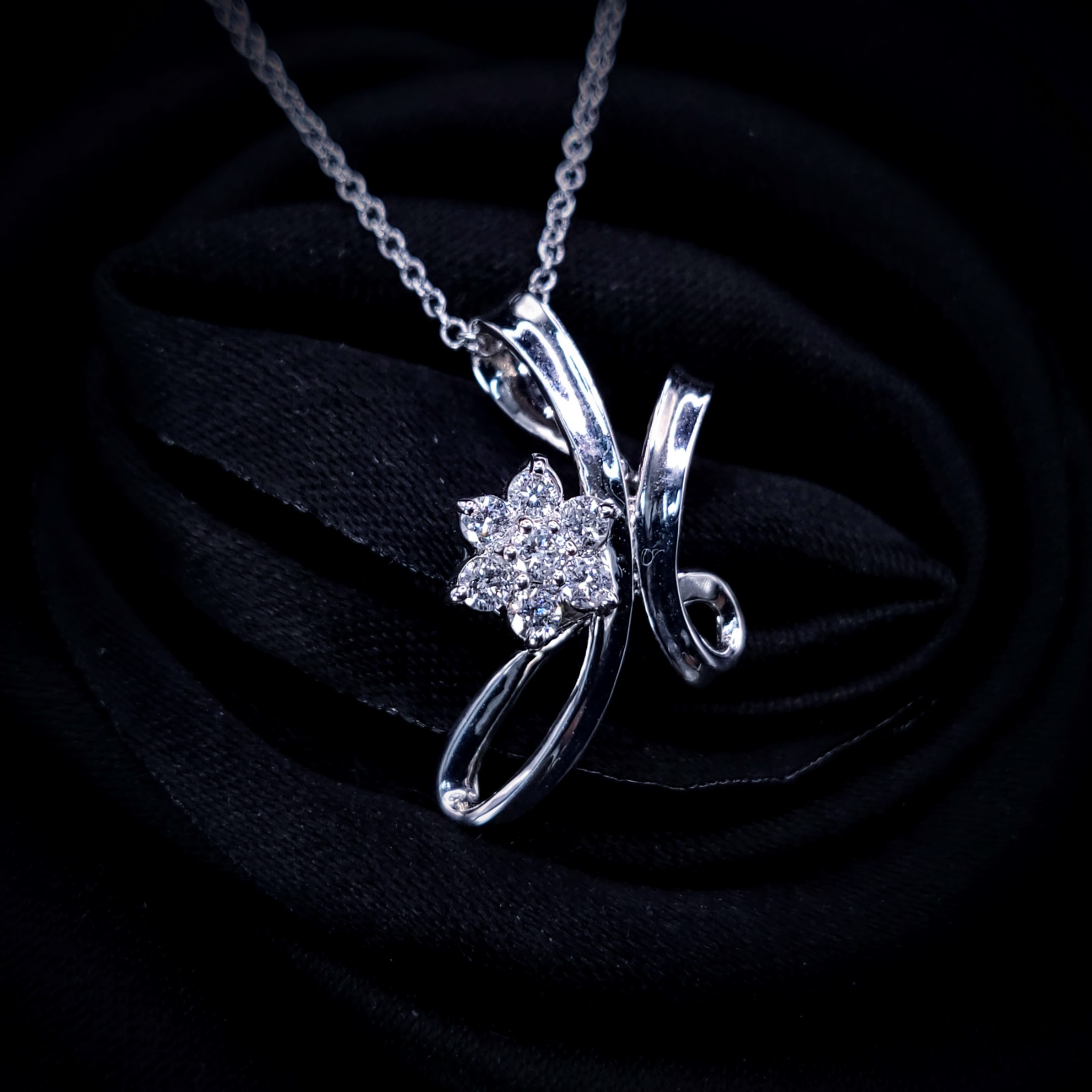 18K White Gold 0.14ct Diamond Pendant