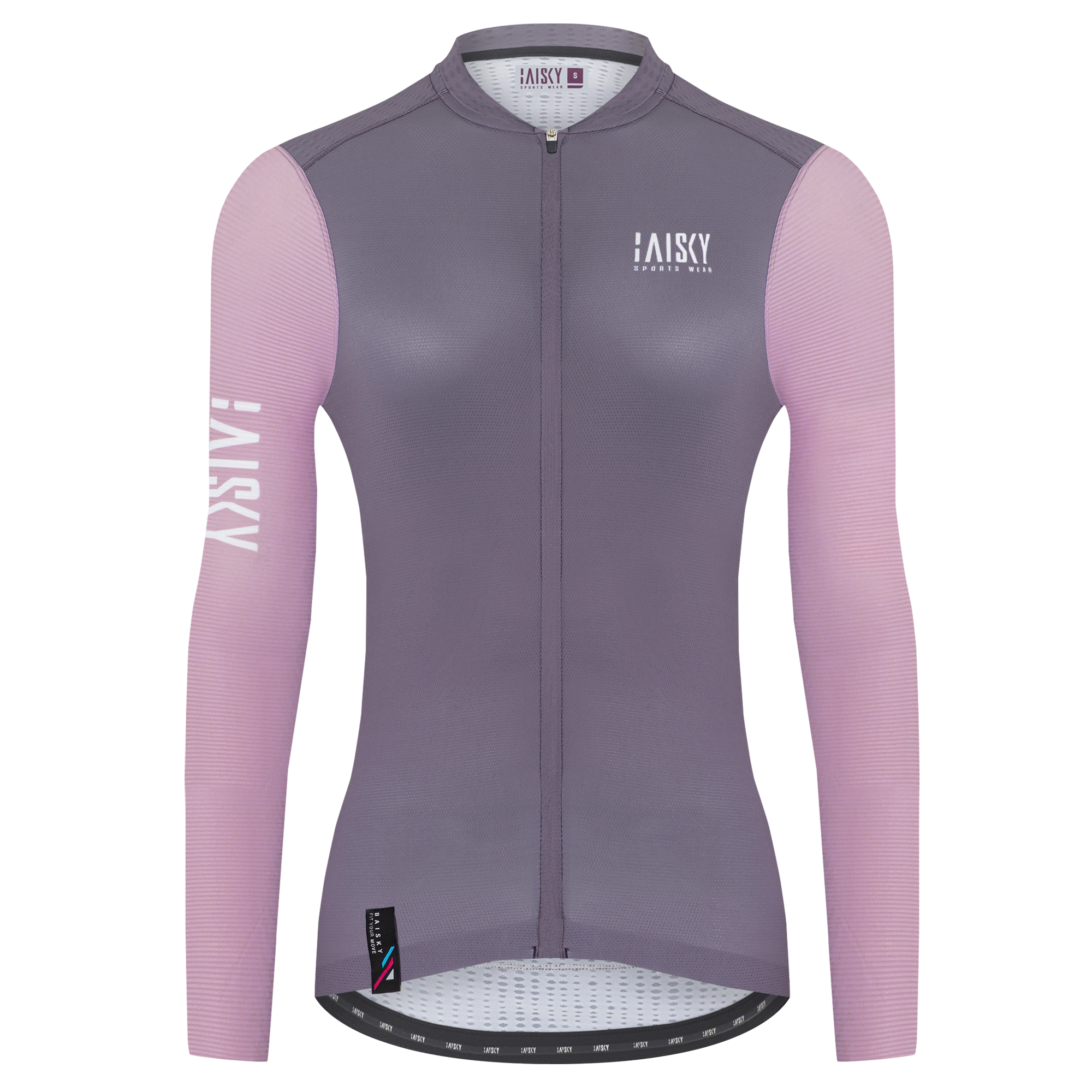 女款空力薄款長車衣 對比 灰紫