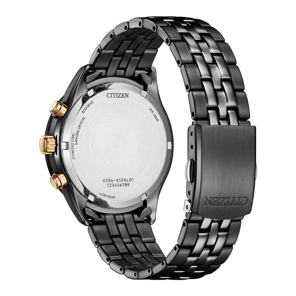 萬年鐘錶 - Citizen 星辰錶   森林綠全黑款三眼光動能男錶  AT2576-50X  錶徑42MM