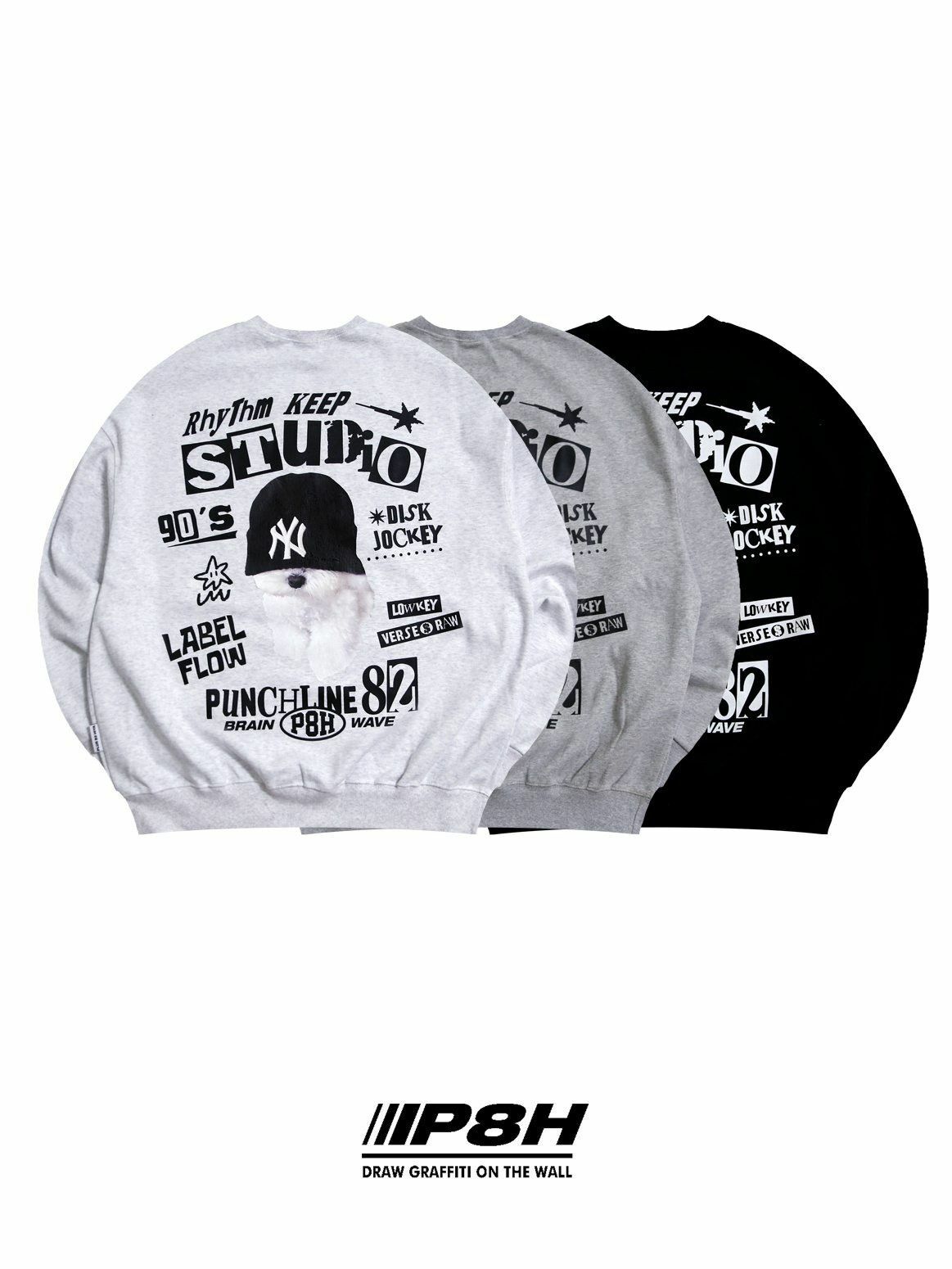 狗仔圖案英文字衛衣 PLUS82HIYA-101T