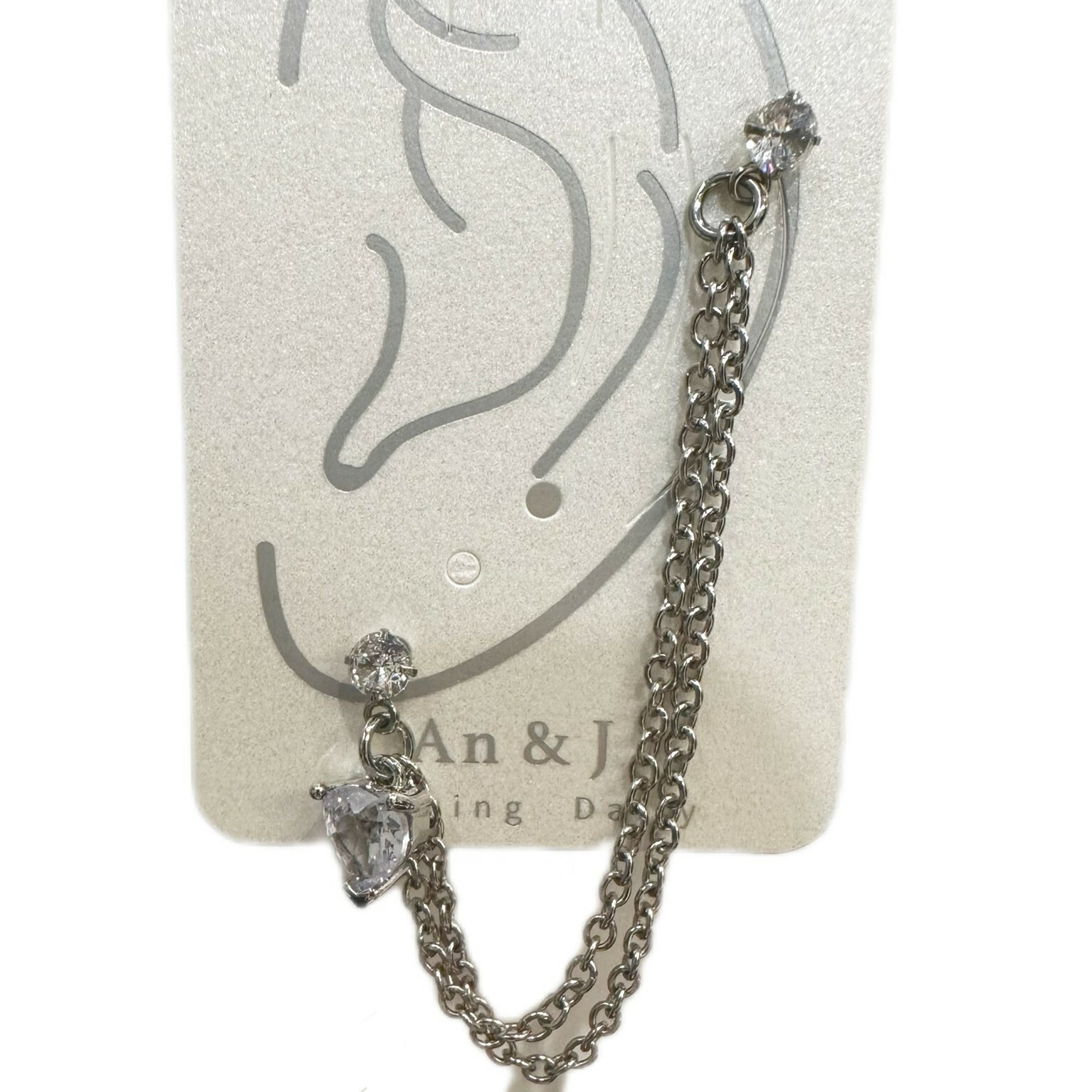 鎖珠-小鋯雙鍊連小鋯吊愛心鋯 4色(單支價)