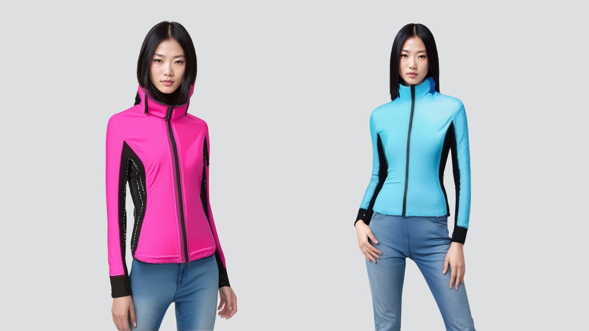 COOLMAX女彈性拼接防曬外套 | COOLMAX 酷涼系列 模特展示圖