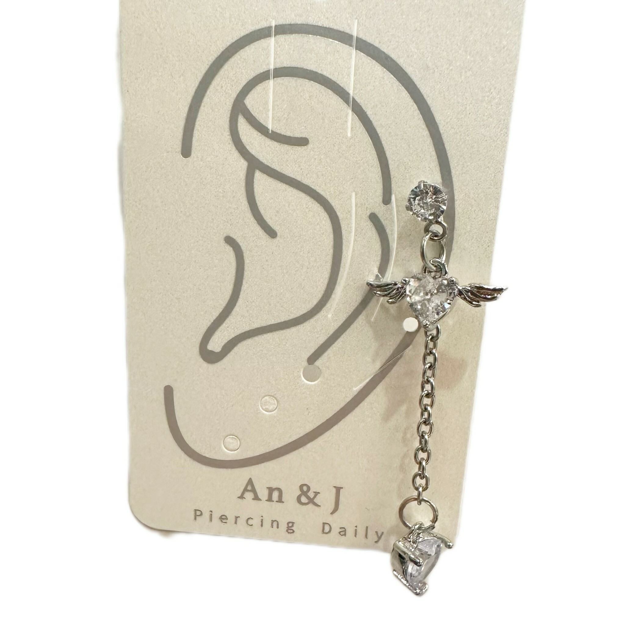 鎖珠-小鋯吊翅膀愛心鋯長垂鍊吊愛心鋯 4色(單支價)