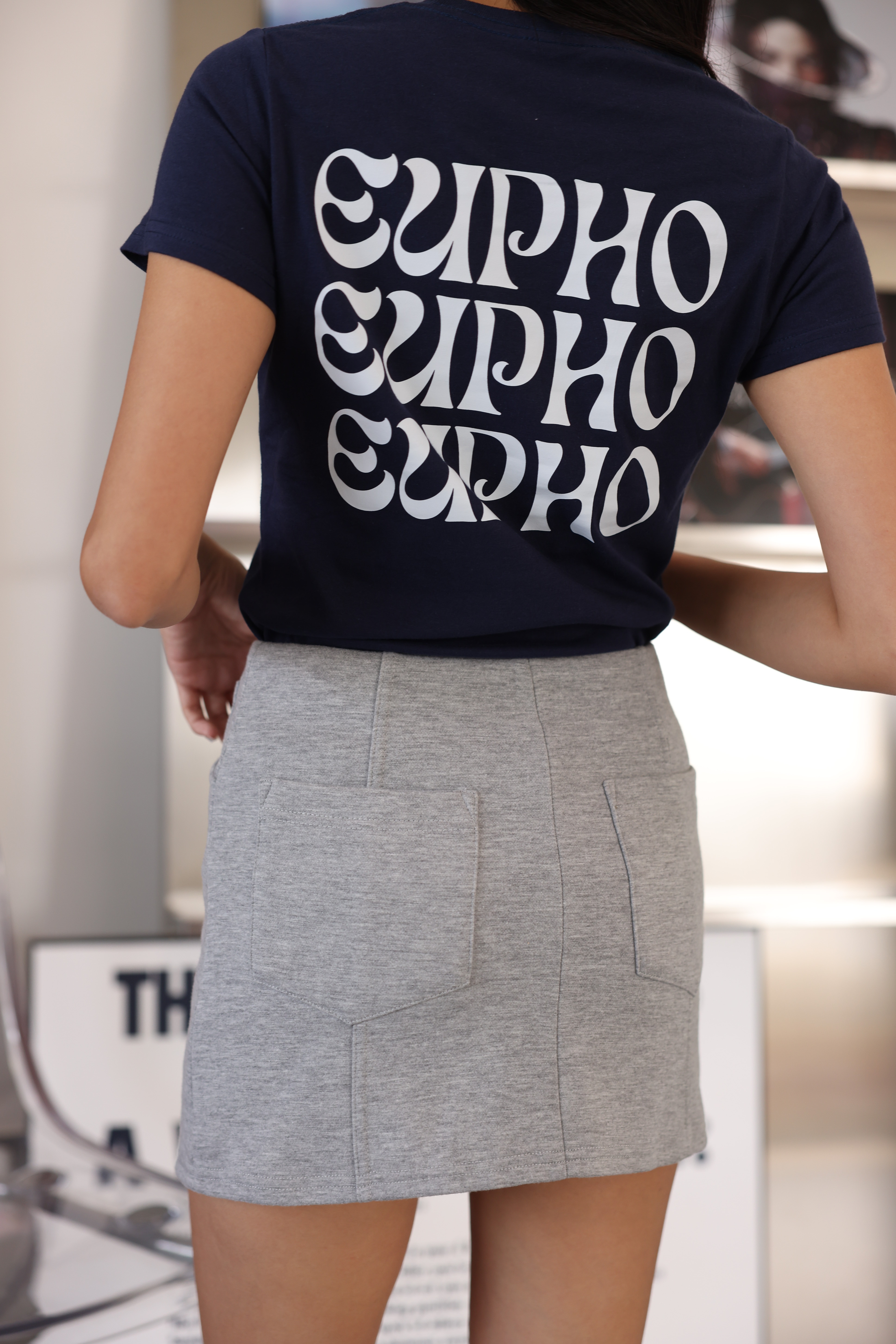 厚磅奶灰棉褲裙