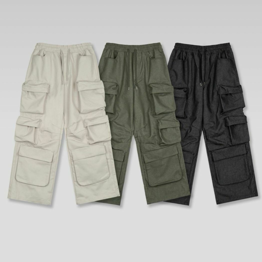 淨色工裝鬆身褲 LEGIT-002P