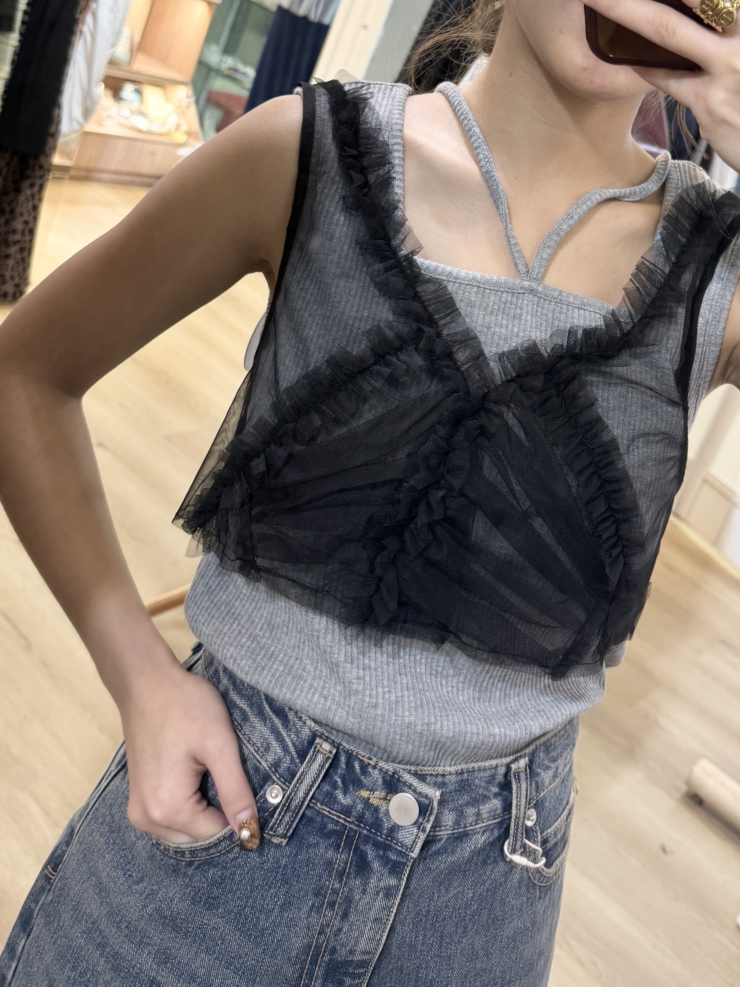 好好襯羅紋交差背心