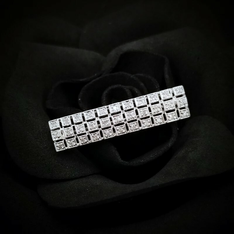 18K White Gold 0.36ct Diamond Brooch Pin