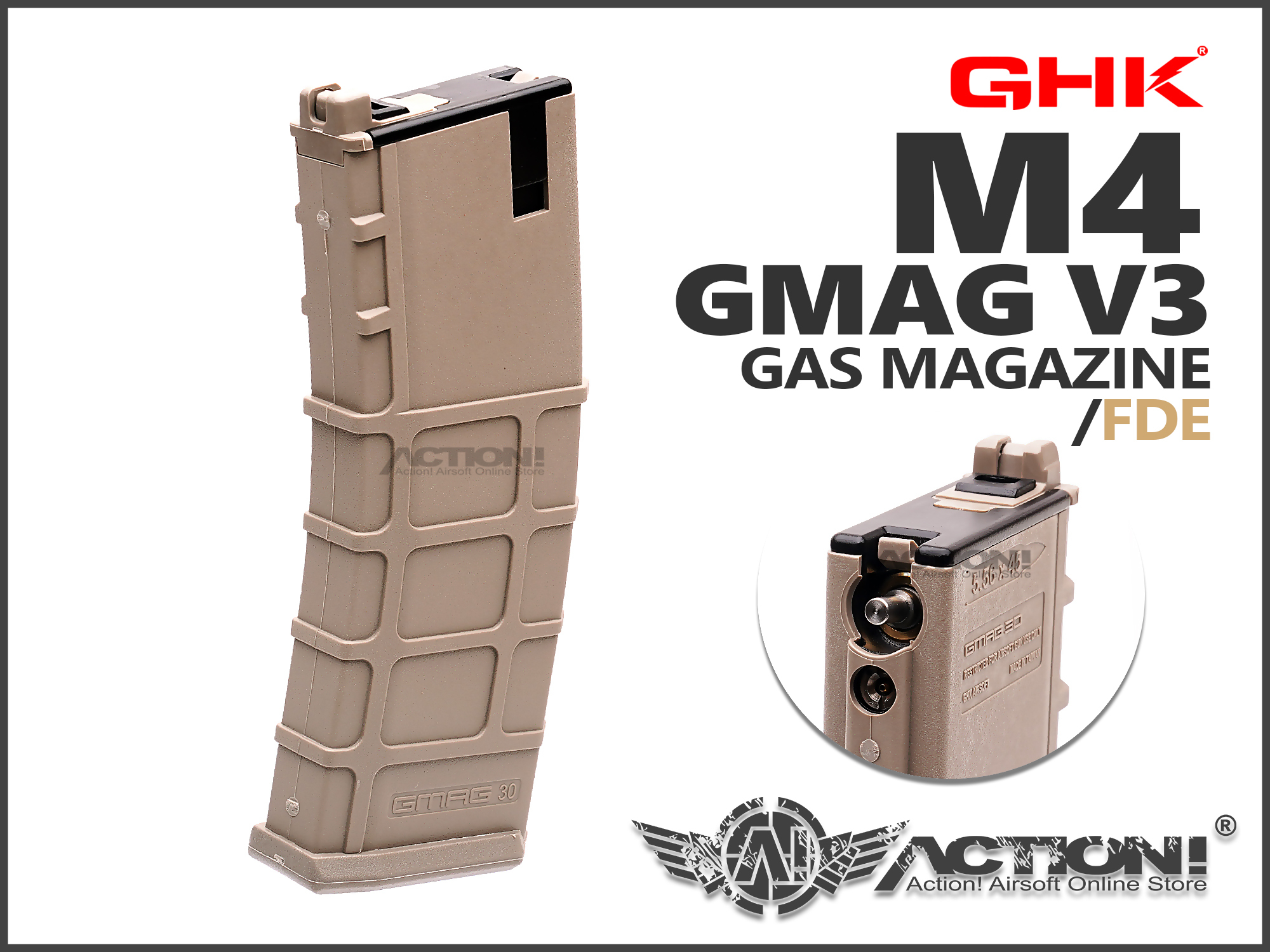 GHK - GMAG V3 35rds Lightweight Gas Magazine (FDE) For