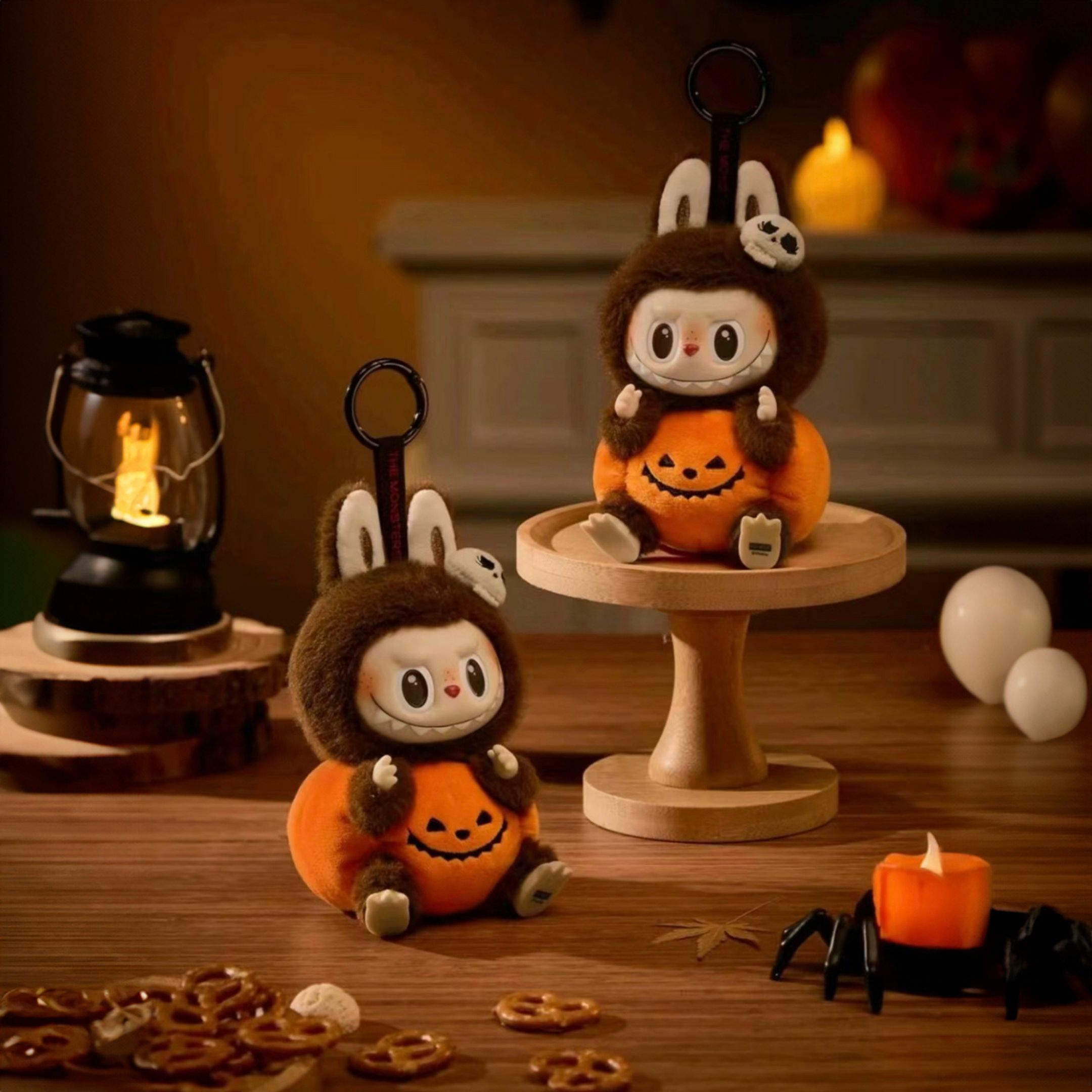 NICEDAY 現貨 配件 泡泡瑪特 南瓜Labubu 萬聖節限定 2 怪怪狂歡節 毛絨掛件 鑰匙圈