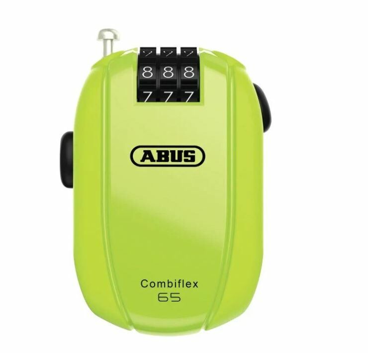 【Abus】Combiflex 輕量自行車萬用鎖 / 65cm 螢光黃