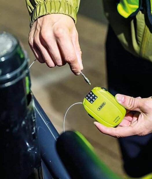 【Abus】Combiflex 輕量自行車萬用鎖 / 65cm 螢光黃